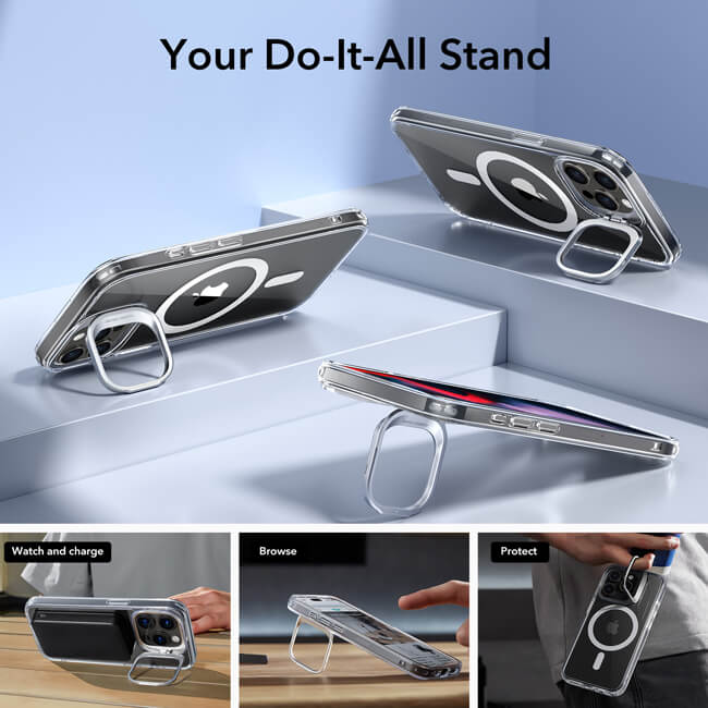 Θήκη ESR Classic Hybrid with Stash Stand HaloLock MagSafe Clear iPhone 15 Pro Max ΘΗΚΕΣ ESR Θήκη ESR Classic Hybrid with Stash Stand HaloLock MagSafe Clear iPhone 15 Pro Max - Image 6