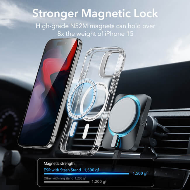 Θήκη ESR Classic Hybrid with Stash Stand HaloLock MagSafe Clear iPhone 15 Pro Max ΘΗΚΕΣ ESR Θήκη ESR Classic Hybrid with Stash Stand HaloLock MagSafe Clear iPhone 15 Pro Max - Image 7