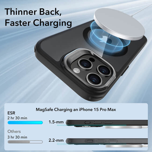 Θήκη ESR Classic Hybrid with Stash Stand HaloLock MagSafe Clear Black iPhone 15 Pro ΘΗΚΕΣ ESR Θήκη ESR Classic Hybrid with Stash Stand HaloLock MagSafe Clear Black iPhone 15 Pro - Image 4