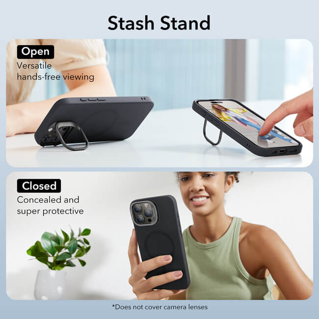 Θήκη ESR Cloud with Stash Stand HaloLock Magsafe Black iPhone 15 Pro ΘΗΚΕΣ ESR Θήκη ESR Cloud with Stash Stand HaloLock Magsafe Black iPhone 15 Pro - Image 2