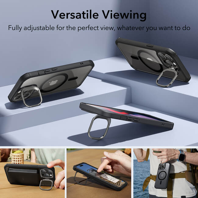 Θήκη ESR Armor Tough with Stash Stand HaloLock Magsafe Clear Black iPhone 15 Pro ΘΗΚΕΣ ESR Θήκη ESR Armor Tough with Stash Stand HaloLock Magsafe Clear Black iPhone 15 Pro - Image 3