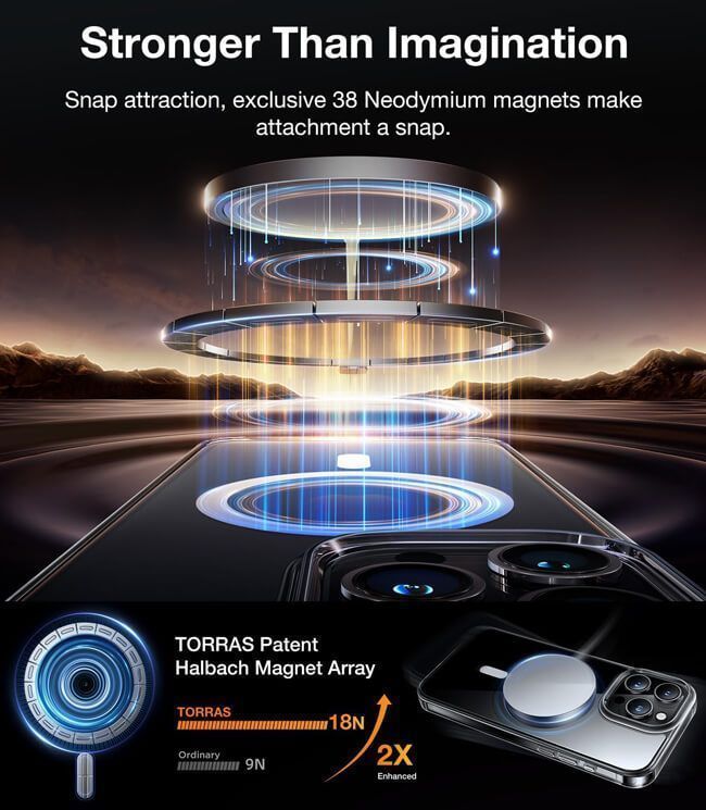Θήκη Torras Diamond-Mag MagSafe Clear iPhone 15 Pro ΘΗΚΕΣ TORRAS Θήκη Torras Diamond-Mag MagSafe Clear iPhone 15 Pro - Image 4