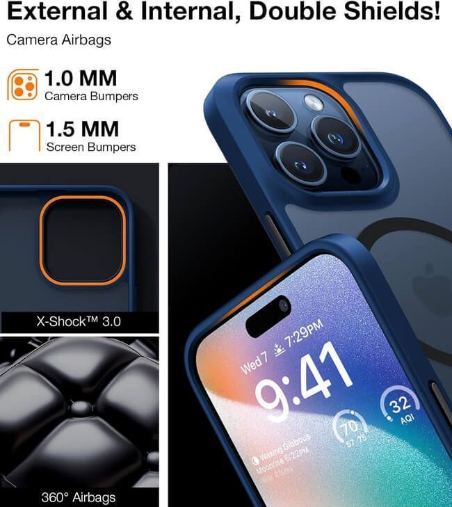 Θήκη Torras Guardian MagSafe Navy Blue iPhone 15 Pro ΘΗΚΕΣ TORRAS Θήκη Torras Guardian MagSafe Navy Blue iPhone 15 Pro - Image 4