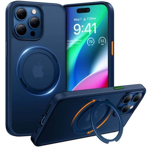 Θήκη Torras Ostand Pro MagSafe Kickstand Navy Blue iPhone 15 Pro