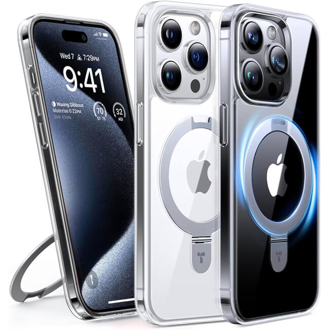 Θήκη Torras Ostand MagSafe Kickstand Clear iPhone 15 Pro ΘΗΚΕΣ TORRAS Θήκη Torras Ostand MagSafe Kickstand Clear iPhone 15 Pro - Image 2