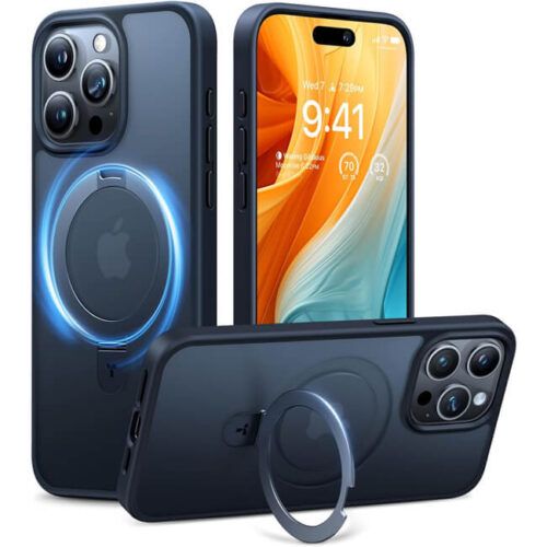 Θήκη Torras Ostand Matte MagSafe Kickstand Black iPhone 15 Pro