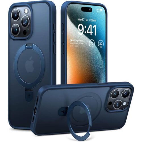 Θήκη Torras Ostand Matte MagSafe Kickstand Navy Blue iPhone 15 Pro