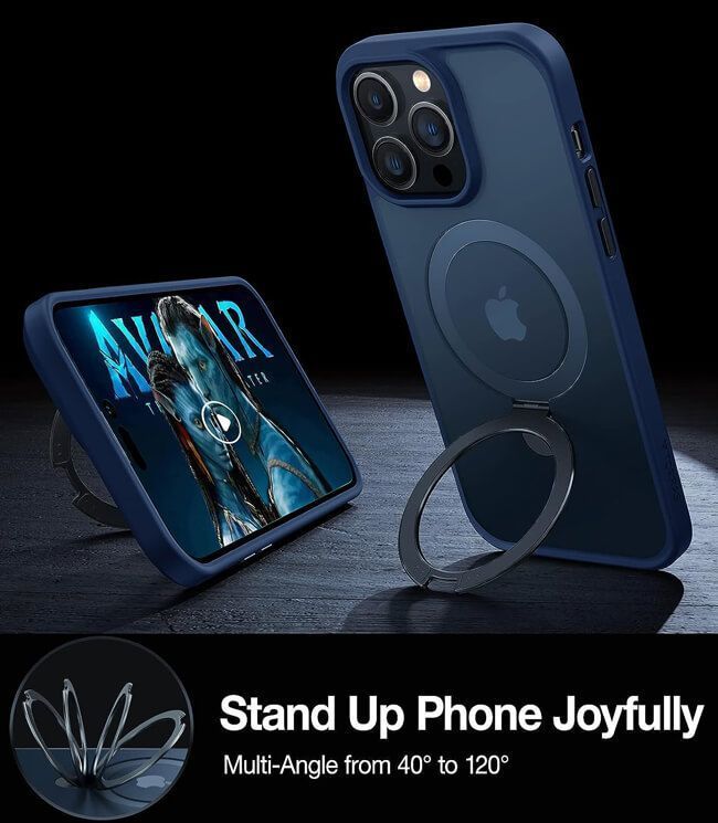 Θήκη Torras Ostand Matte MagSafe Kickstand Navy Blue iPhone 15 Pro Max ΘΗΚΕΣ TORRAS Θήκη Torras Ostand Matte MagSafe Kickstand Navy Blue iPhone 15 Pro Max - Image 6