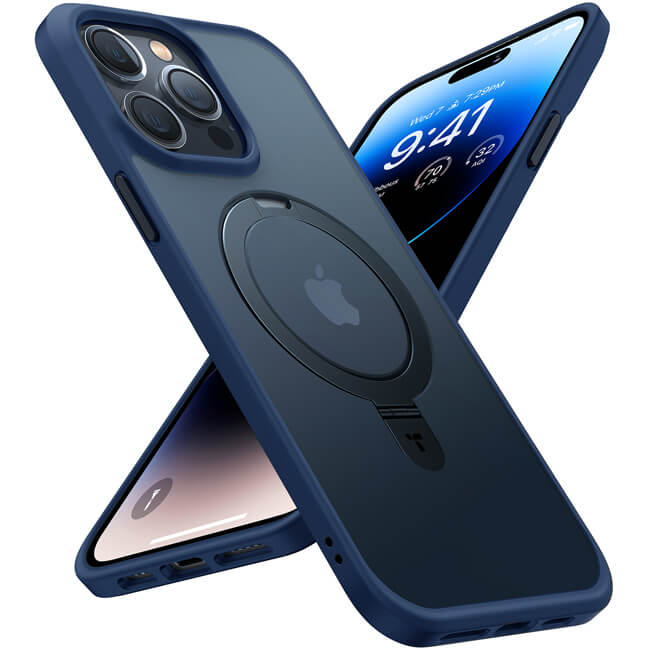 Θήκη Torras Ostand Matte MagSafe Kickstand Navy Blue iPhone 15 Pro Max ΘΗΚΕΣ TORRAS Θήκη Torras Ostand Matte MagSafe Kickstand Navy Blue iPhone 15 Pro Max - Image 7