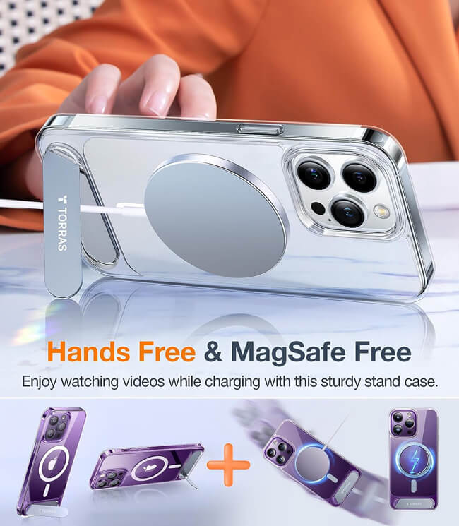 Θήκη Torras Pstand MagSafe Kickstand Clear iPhone 15 Pro Max ΘΗΚΕΣ TORRAS Θήκη Torras Pstand MagSafe Kickstand Clear iPhone 15 Pro Max - Image 6