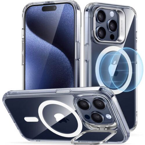 Θήκη ESR Classic Hybrid with Stash Stand HaloLock MagSafe Clear iPhone 15 Pro ΘΗΚΕΣ ESR Θήκη ESR Classic Hybrid with Stash Stand HaloLock MagSafe Clear iPhone 15 Pro