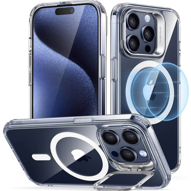 Θήκη ESR Classic Hybrid with Stash Stand HaloLock MagSafe Clear iPhone 15 Pro Max ΘΗΚΕΣ ESR Θήκη ESR Classic Hybrid with Stash Stand HaloLock MagSafe Clear iPhone 15 Pro Max