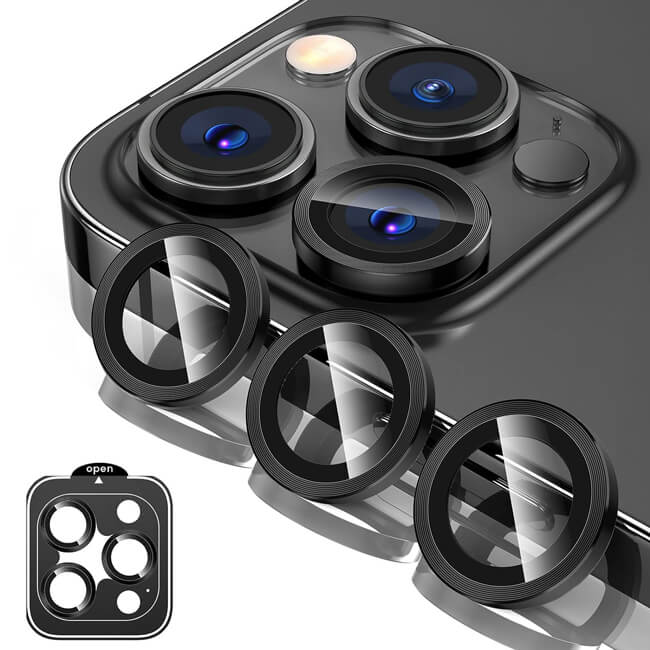 Orso Lens Camera Tempered Glass Black iPhone 16 Pro/16 Pro Max ΠΡΟΣΤΑΣΙΑ ΟΘΟΝΗΣ Orso Orso Lens Camera Tempered Glass Black iPhone 16 Pro/16 Pro Max