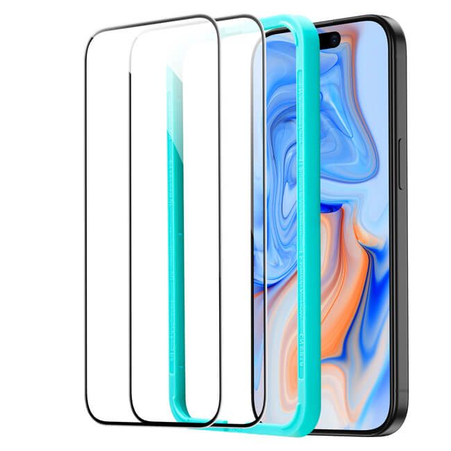 ESR Premium Quality Full Cover Tempered Glass iPhone 16 Plus/15 Plus (2-Pack With Easy Installation Frame) ΠΡΟΣΤΑΣΙΑ ΟΘΟΝΗΣ ESR ESR Premium Quality Full Cover Tempered Glass iPhone 16 Plus/15 Plus (2-Pack With Easy Installation Frame)