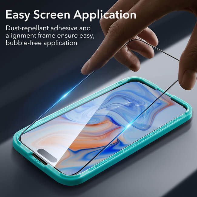 ESR Premium Quality Full Cover Tempered Glass iPhone 15 ΠΡΟΣΤΑΣΙΑ ΟΘΟΝΗΣ ESR ESR Premium Quality Full Cover Tempered Glass iPhone 15 - Image 2