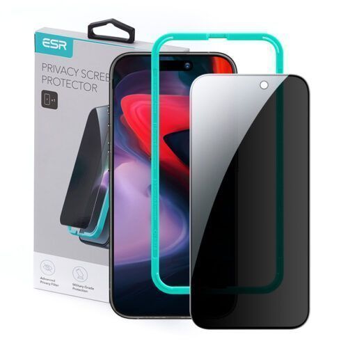 Alternative view of ESR Full Cover Privacy Tempered Glass iPhone 16 Plus/15 Plus (With Easy Installation Kit)
