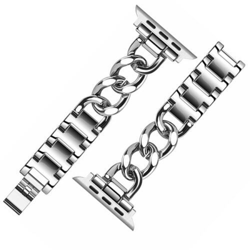 Alternative view of Λουράκι Elegant Metal Beads Bracelet Silver Apple Watch 38/40/41/42mm Series 10 2024