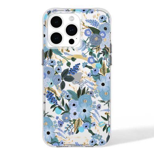 Θήκη Rifle Paper Co. Garden Party Clear Blue Magsafe iPhone 15 Pro