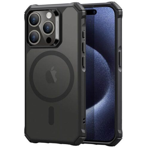Θήκη ESR Air Armor HaloLock MagSafe Frosted Black iPhone 15 Pro ΘΗΚΕΣ ESR Θήκη ESR Air Armor HaloLock MagSafe Frosted Black iPhone 15 Pro