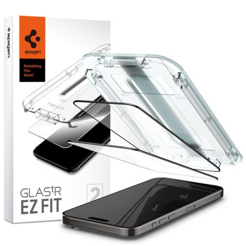 Spigen EZ Fit GLAS.tR FullCover HD Tempered Glass iPhone 15 Pro (2-Pack)