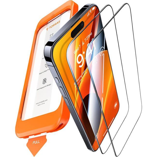 (2-Pack) Torras Install Master GlassGo Full Cover Tempered Glass iPhone 15 Pro Max ΠΡΟΣΤΑΣΙΑ ΟΘΟΝΗΣ TORRAS (2-Pack) Torras Install Master GlassGo Full Cover Tempered Glass iPhone 15 Pro Max - Image 2