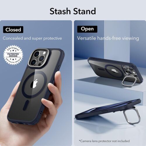 Alternative view of Θήκη ESR Classic Hybrid with Stash Stand HaloLock MagSafe Clear Blue iPhone 15 Pro