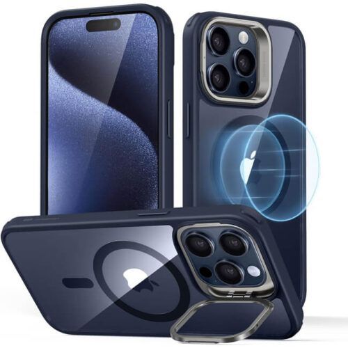 Θήκη ESR Classic Hybrid with Stash Stand HaloLock MagSafe Clear Blue iPhone 15 Pro ΘΗΚΕΣ ESR Θήκη ESR Classic Hybrid with Stash Stand HaloLock MagSafe Clear Blue iPhone 15 Pro