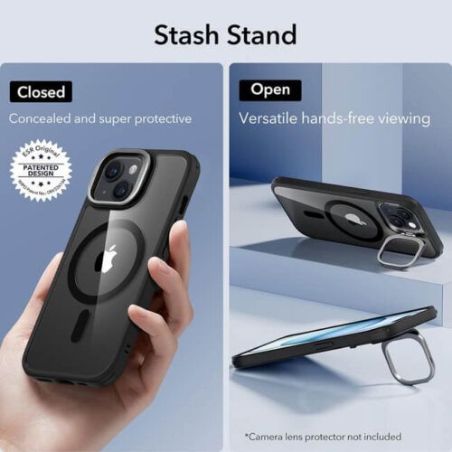 Alternative view of Θήκη ESR Classic Hybrid with Stash Stand HaloLock MagSafe Clear Black iPhone 15