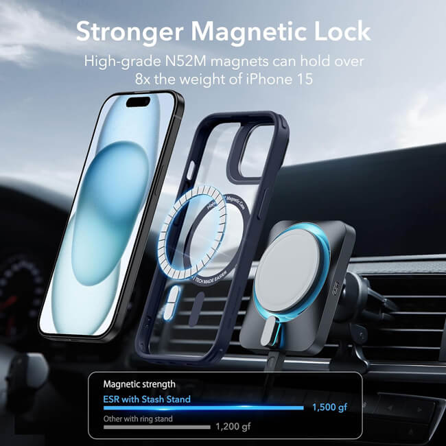 Θήκη ESR Classic Hybrid with Stash Stand HaloLock MagSafe Dark Blue iPhone 15 Plus ΘΗΚΕΣ ESR Θήκη ESR Classic Hybrid with Stash Stand HaloLock MagSafe Dark Blue iPhone 15 Plus - Image 6