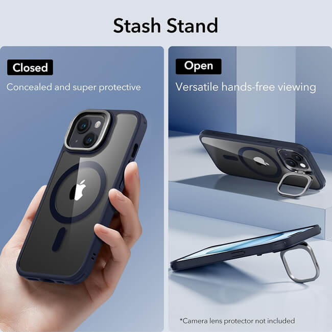 Θήκη ESR Classic Hybrid with Stash Stand HaloLock MagSafe Dark Blue iPhone 15 Plus ΘΗΚΕΣ ESR Θήκη ESR Classic Hybrid with Stash Stand HaloLock MagSafe Dark Blue iPhone 15 Plus - Image 3