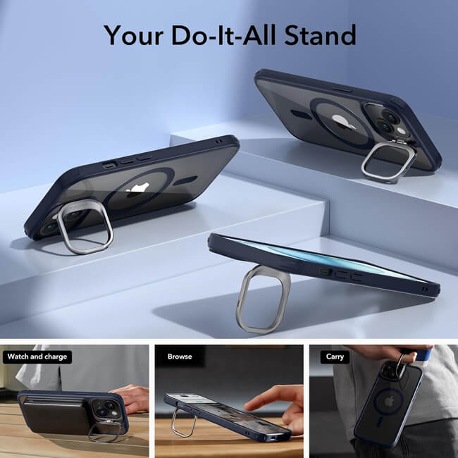 Θήκη ESR Classic Hybrid with Stash Stand HaloLock MagSafe Dark Blue iPhone 15 Plus ΘΗΚΕΣ ESR Θήκη ESR Classic Hybrid with Stash Stand HaloLock MagSafe Dark Blue iPhone 15 Plus - Image 5