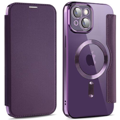 Θήκη Orso Flip Camera Protection Magsafe Bare Look Deep Purple iPhone 15