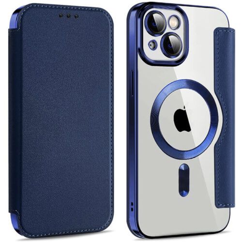 Θήκη Orso Flip Camera Protection Magsafe Bare Look Blue iPhone 15