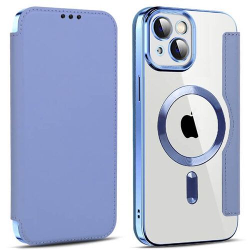 Θήκη Orso Flip Camera Protection Magsafe Bare Look Cyan iPhone 15