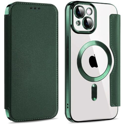 Θήκη Orso Flip Camera Protection Magsafe Bare Look Green iPhone 15