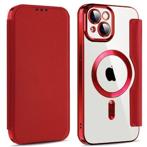 Θήκη Orso Flip Camera Protection Magsafe Bare Look Red iPhone 15