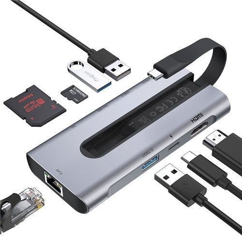 ESR 8-in-1 Portable Charging USB-C Hub Grey (6A0010102)