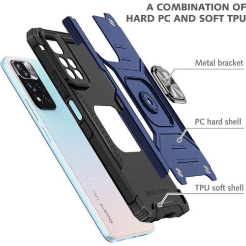 Alternative view of Armor Ringstand Case Blue Xiaomi Redmi Note 11 Pro 4G/5G