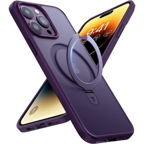 Θήκη Torras Ostand Matte MagSafe Kickstand Dark Purple iPhone 14 Pro ΘΗΚΕΣ TORRAS Θήκη Torras Ostand Matte MagSafe Kickstand Dark Purple iPhone 14 Pro