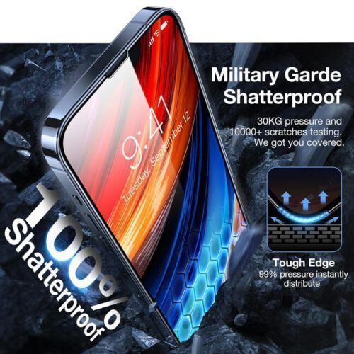 Alternative view of Torras GlassGo Diamond Shatterproof Tempered Glass iPhone 14 Pro (With Easy Installation Kit)