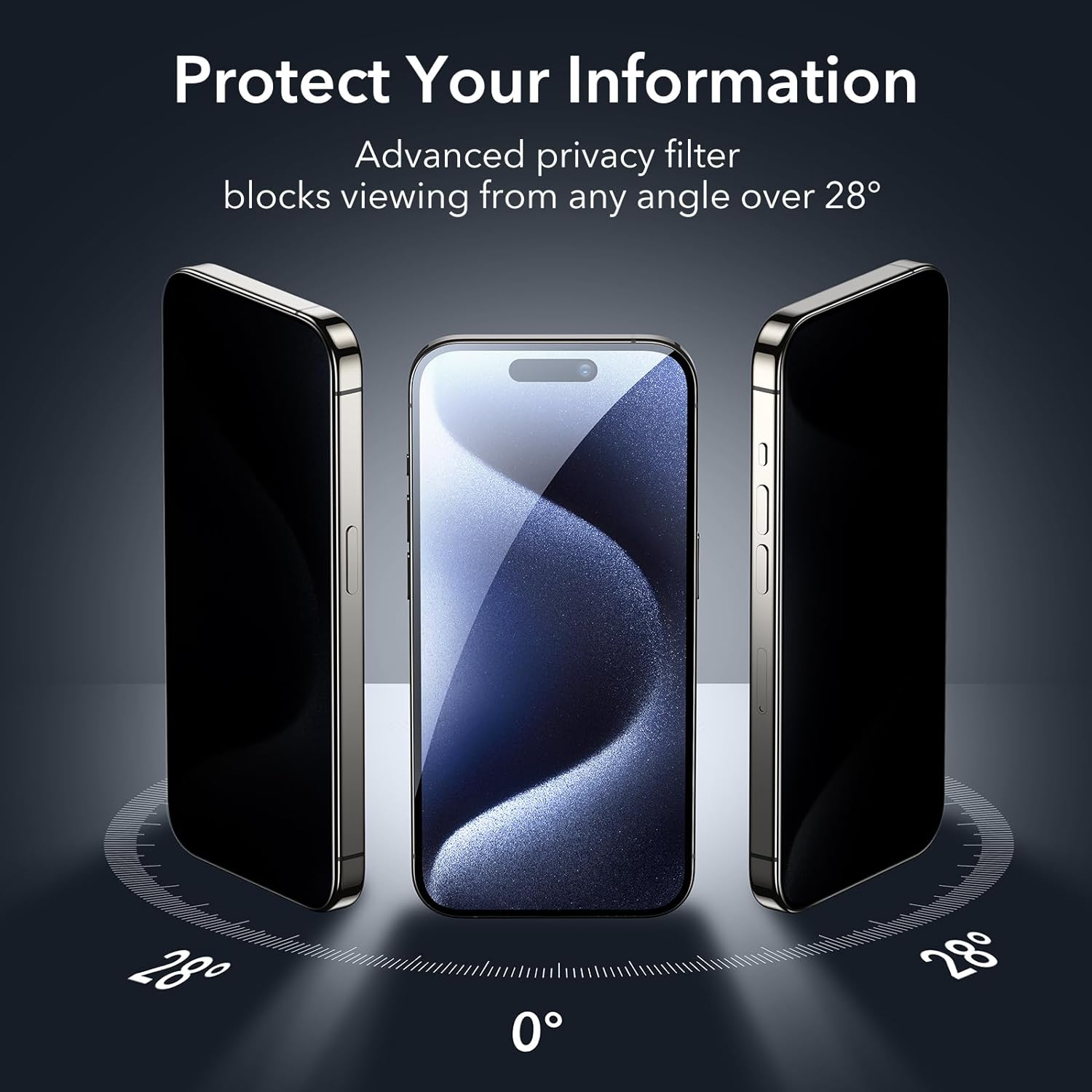 ESR Full Cover Privacy Tempered Glass iPhone 15 Pro Max (With Easy Installation Kit) ΠΡΟΣΤΑΣΙΑ ΟΘΟΝΗΣ ESR ESR Full Cover Privacy Tempered Glass iPhone 15 Pro Max (With Easy Installation Kit) - Image 2