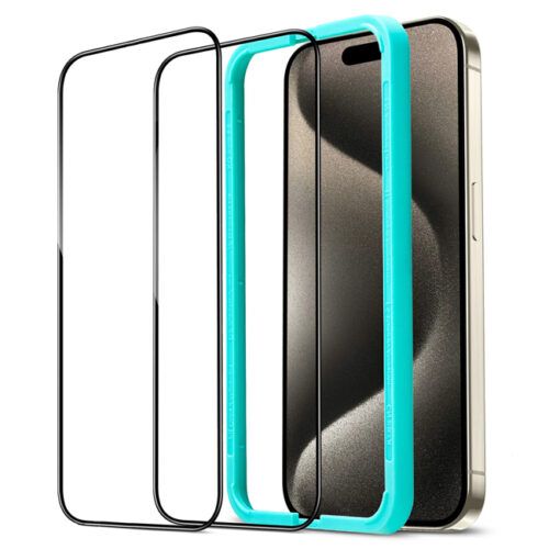 ESR Premium Quality Full Cover Tempered Glass iPhone 15 Pro (2-Pack With Easy Installation Frame) ΠΡΟΣΤΑΣΙΑ ΟΘΟΝΗΣ ESR ESR Premium Quality Full Cover Tempered Glass iPhone 15 Pro (2-Pack With Easy Installation Frame)