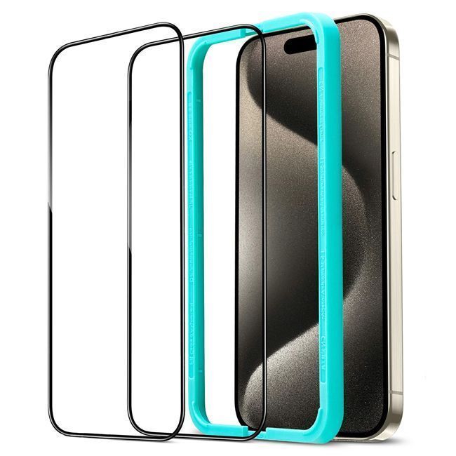 ESR Premium Quality Full Cover Tempered Glass iPhone 15 Pro Max (2-Pack With Easy Installation Frame) ΠΡΟΣΤΑΣΙΑ ΟΘΟΝΗΣ ESR ESR Premium Quality Full Cover Tempered Glass iPhone 15 Pro Max (2-Pack With Easy Installation Frame)