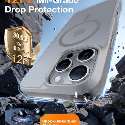 Alternative view of Θήκη Torras Guardian MagSafe Titanium Grey iPhone 15 Pro Max