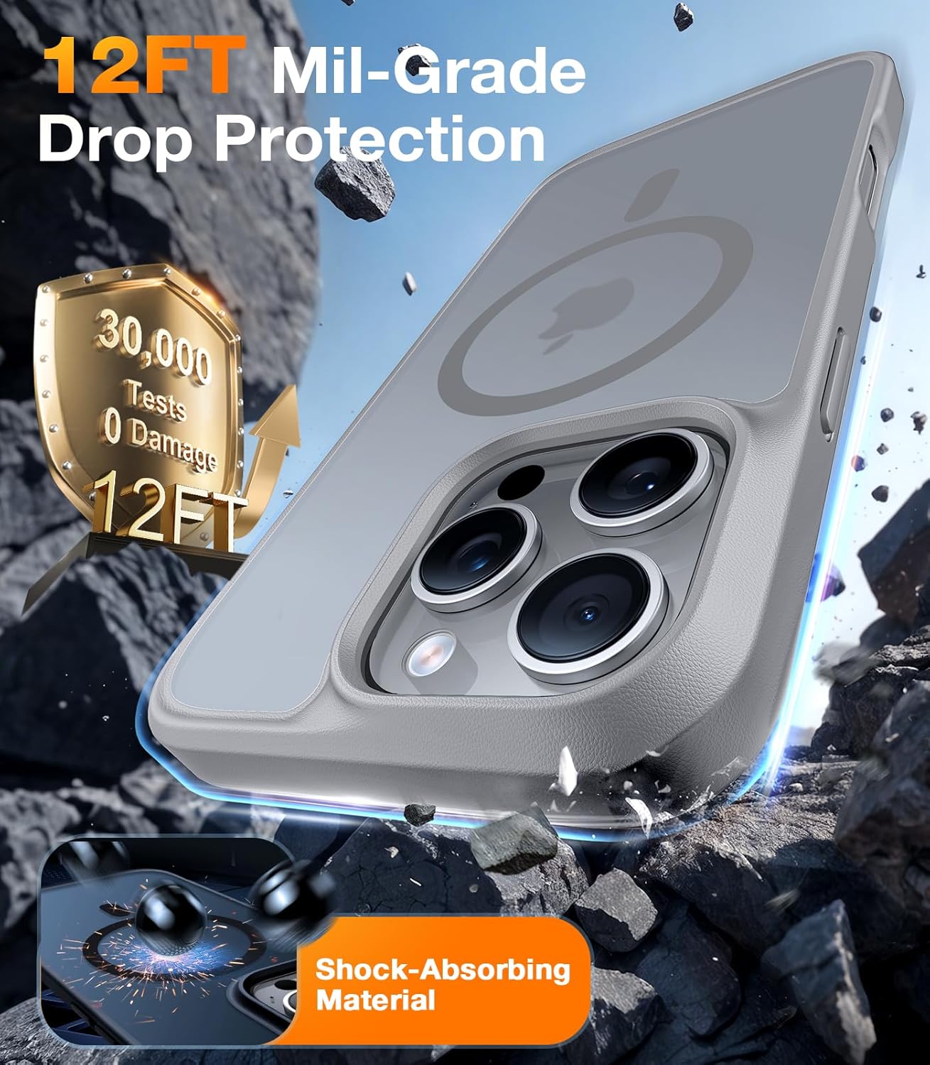 Θήκη Torras Guardian MagSafe Titanium Grey iPhone 15 Pro Max ΘΗΚΕΣ TORRAS Θήκη Torras Guardian MagSafe Titanium Grey iPhone 15 Pro Max - Image 2