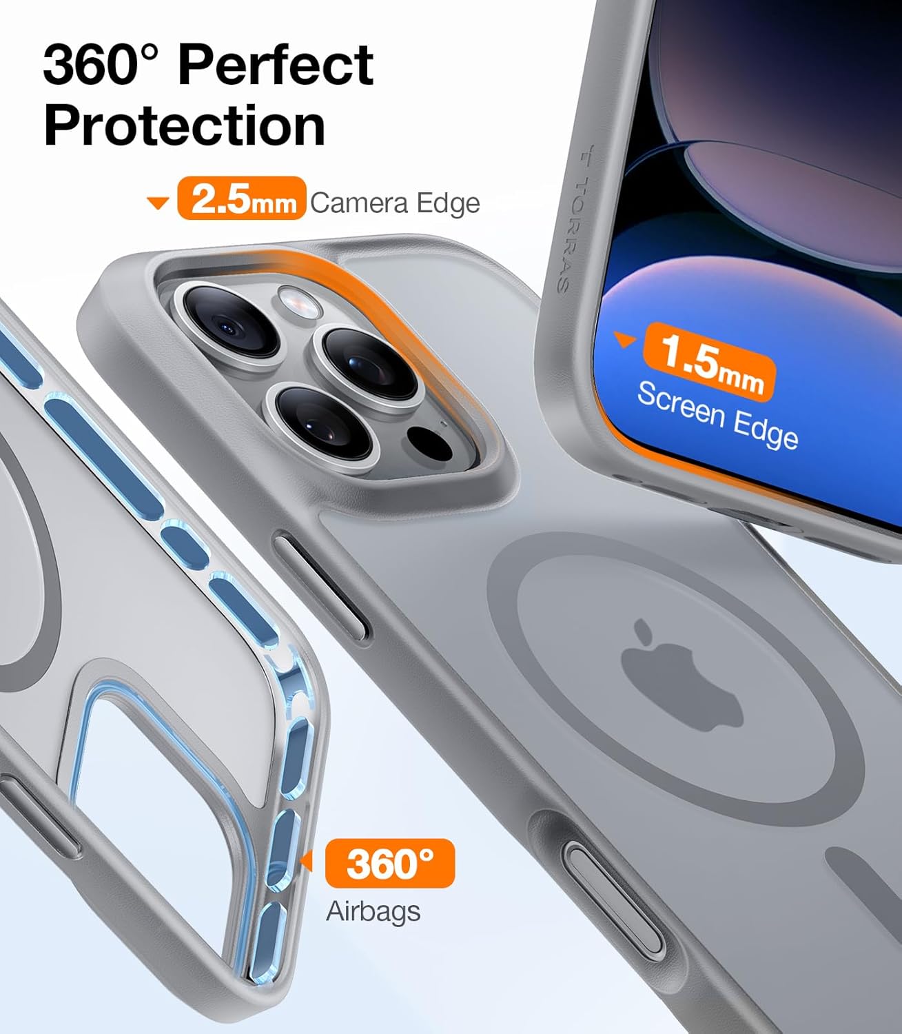 Θήκη Torras Guardian MagSafe Titanium Grey iPhone 15 Pro Max ΘΗΚΕΣ TORRAS Θήκη Torras Guardian MagSafe Titanium Grey iPhone 15 Pro Max - Image 3