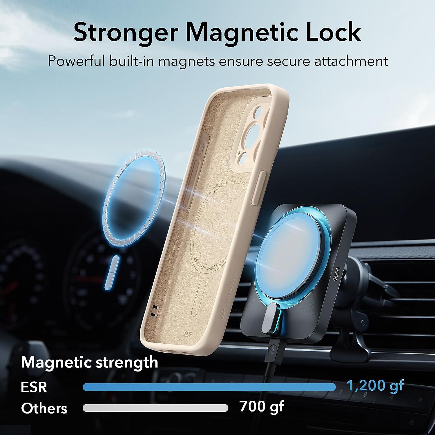 Θήκη ESR Cloud HaloLock MagSafe Light Tan iPhone 15 Pro ΘΗΚΕΣ ESR Θήκη ESR Cloud HaloLock MagSafe Light Tan iPhone 15 Pro - Image 2