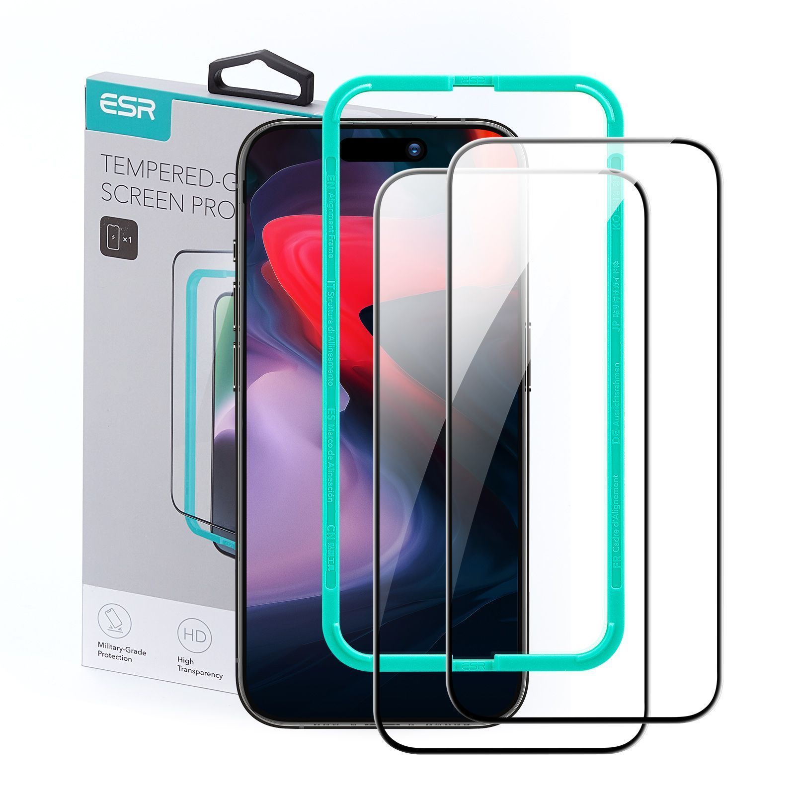 ESR Premium Quality Full Cover Tempered Glass iPhone 15 Pro Max (2-Pack With Easy Installation Frame) ΠΡΟΣΤΑΣΙΑ ΟΘΟΝΗΣ ESR ESR Premium Quality Full Cover Tempered Glass iPhone 15 Pro Max (2-Pack With Easy Installation Frame) - Image 5