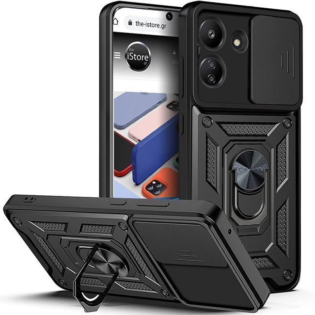 Θήκη Combo Kickstand Slide Camera Black Poco C65 ΘΗΚΕΣ Orso Θήκη Combo Kickstand Slide Camera Black Poco C65