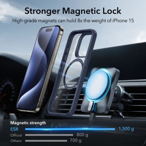 Alternative view of Θήκη ESR Classic Hybrid HaloLock MagSafe Clear Blue iPhone 15 Pro Max
